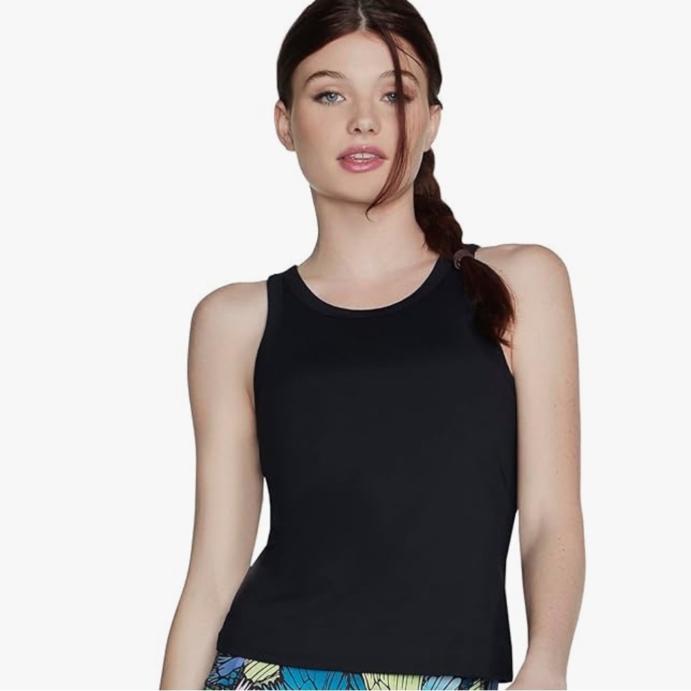 Skechers Black Fitted Sleeveless Tank Top
